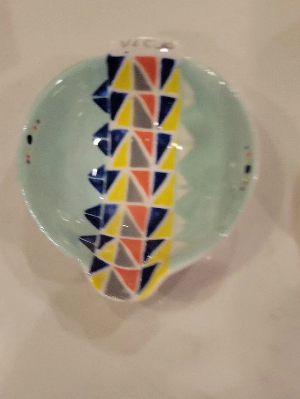 Anthropologie Multicolor Geometric Ceramic Measuring Cups